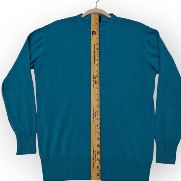 VTG LAURA BIAGOTTI Cashmere Express Timeless Blue Crewneck Sweater Fine Knit M - Picture 5 of 5